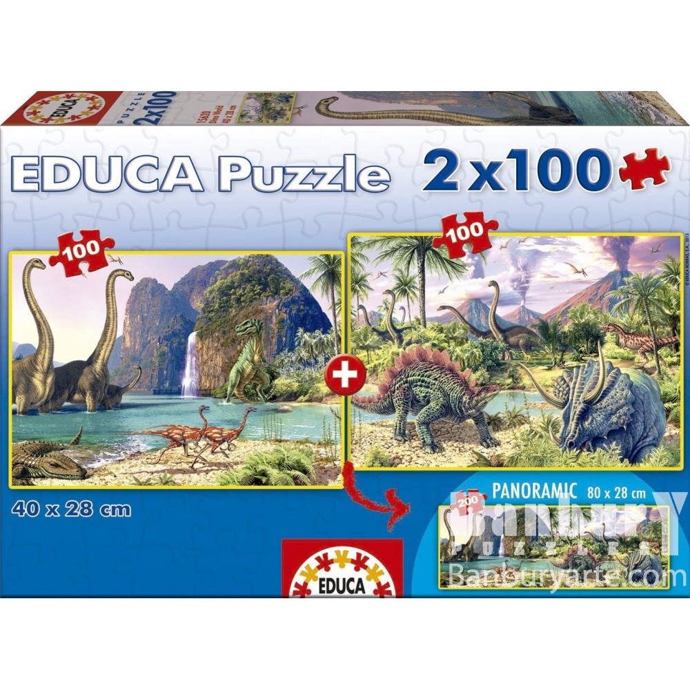 PUZZLE 2X100 DINO WORLD 15620
