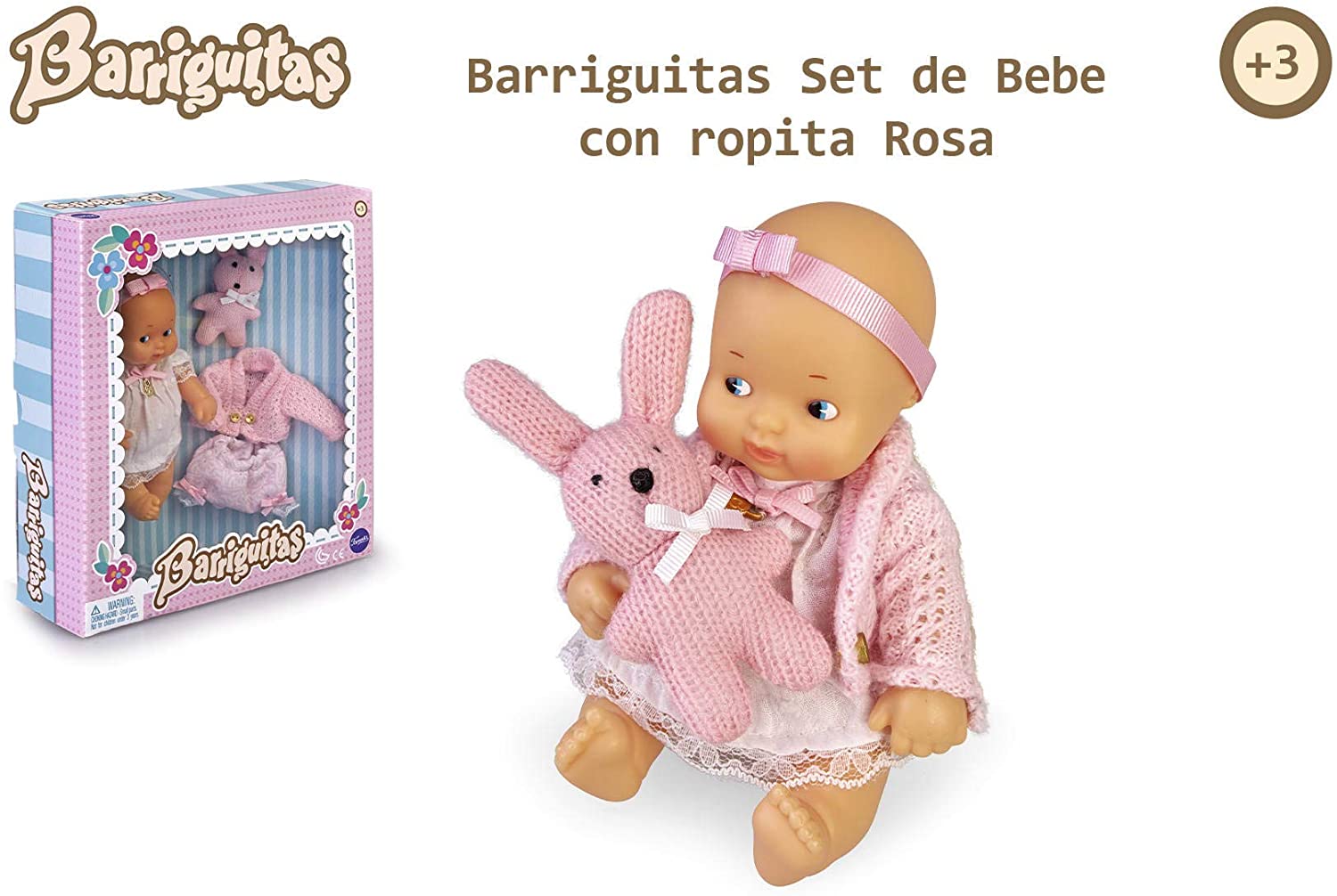 SET DE BEBE CON ROPITA ROSA BARRIGUITAS 15698 