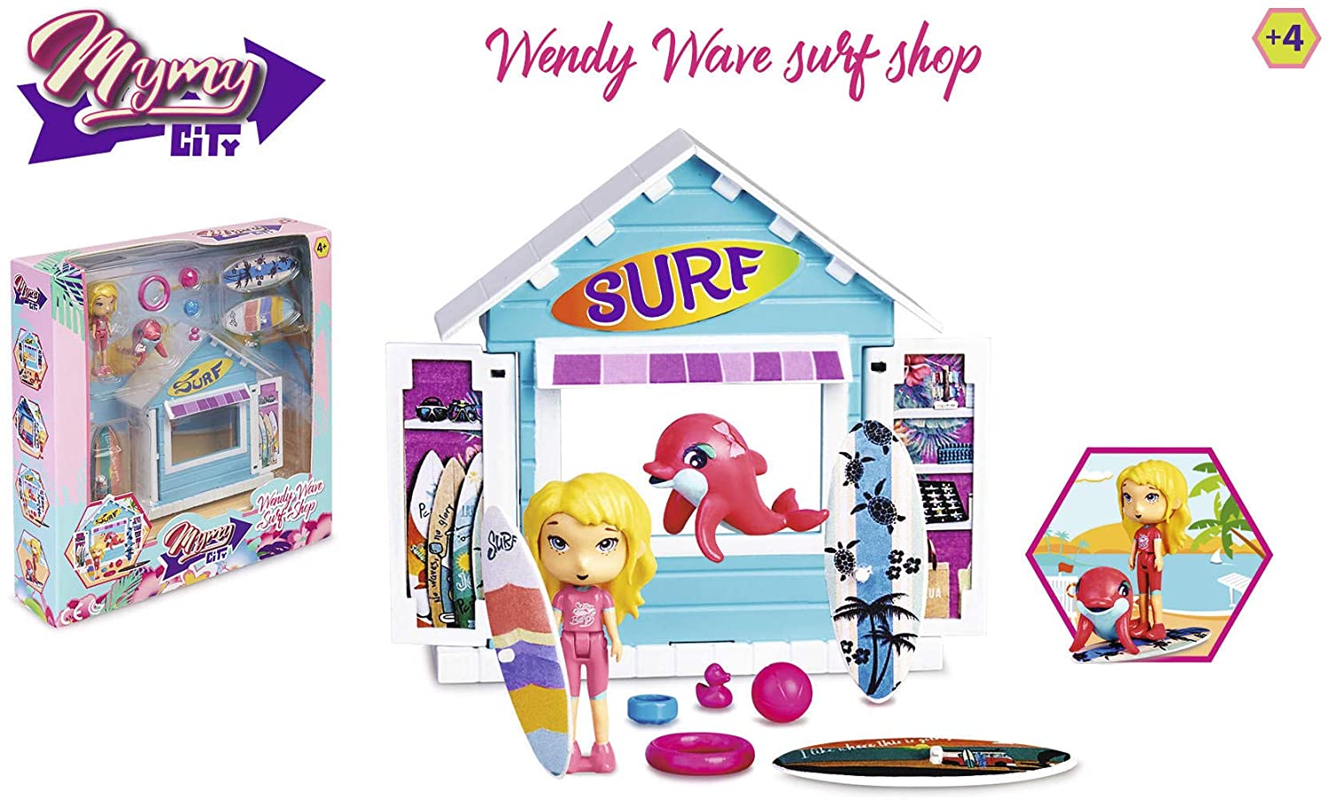 MYMY CITY SET MUEBLES + FIGURA PUESTECITO SURF 15596