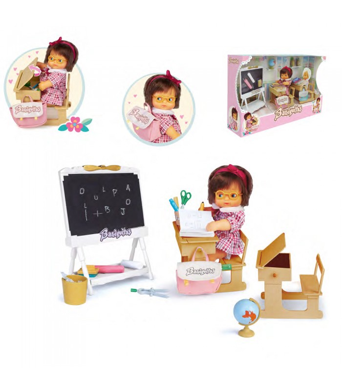 BARRIGUITAS ESCUELA CON FIGURA EXCLUSIVA BEBE CON PELO MORENO 16656 - N12823