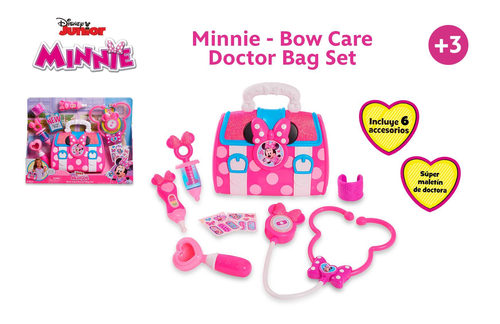 MALETIN DE MEDICO MINNIE 8 ACCESORIOS CON FUNCION DE LUZ Y SONDIO MCN09000 - N13423