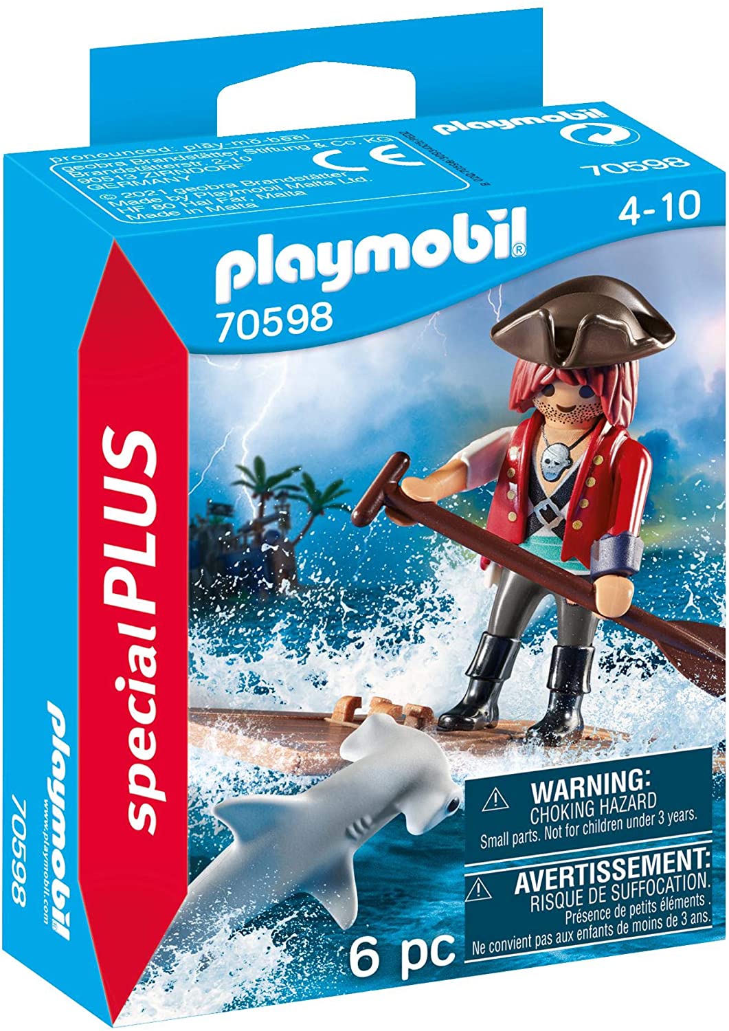 PIRATA CON BALSAS Y TIBURON MARTILLO 70598