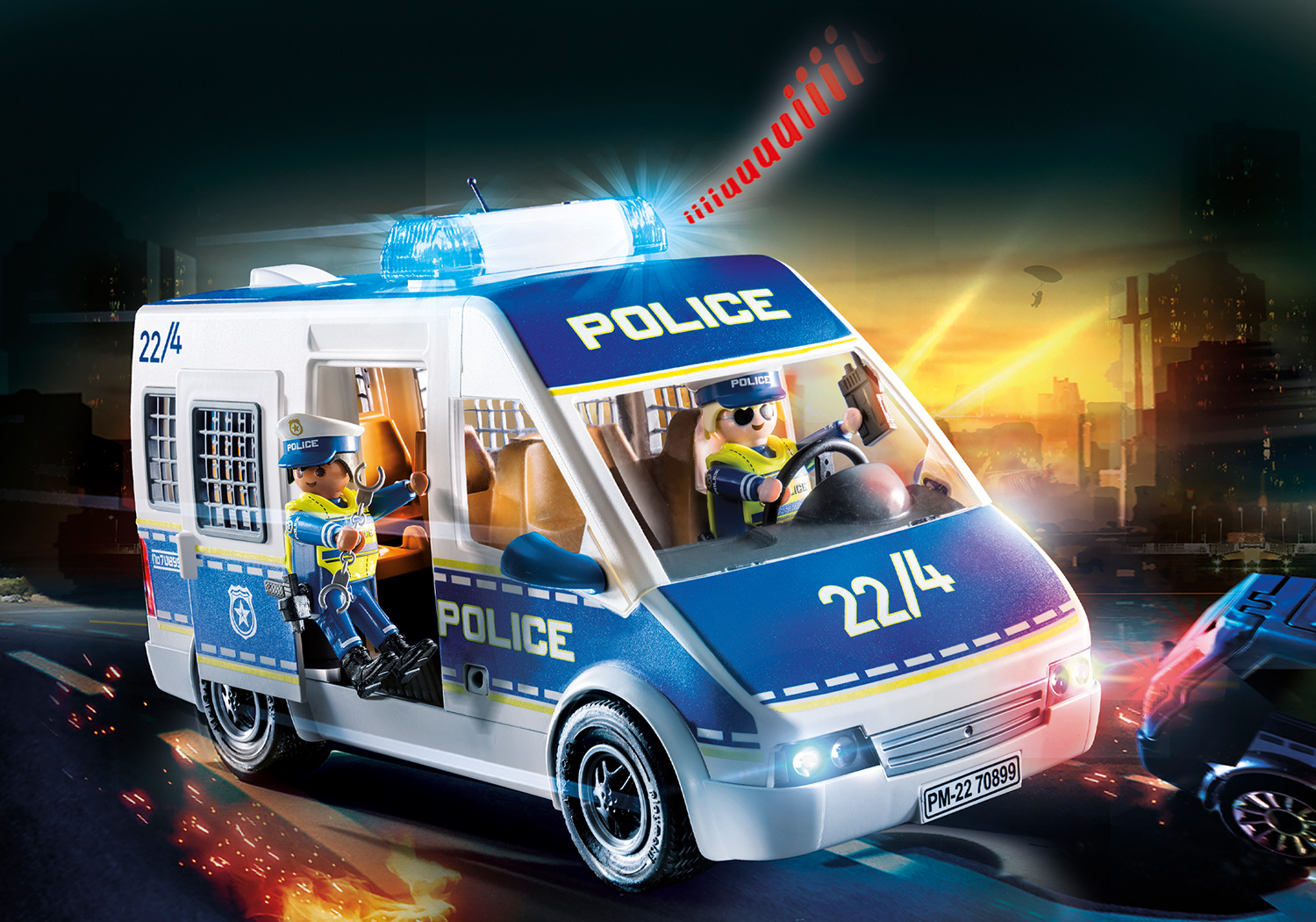 COCHE DE POLICIA CON LUZ Y SONIDO 70899 - V42323