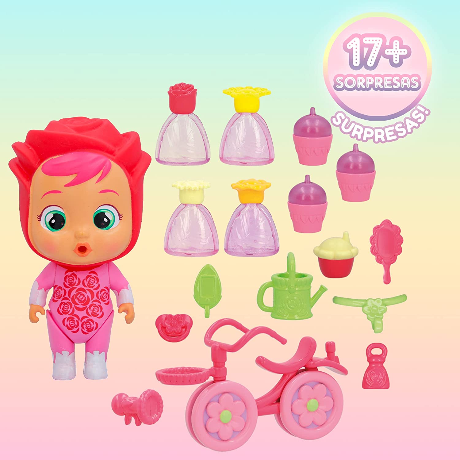 BEBES LLORONES FLOWERS LA BICI CARRITO DE ROSE 86241 - V3822