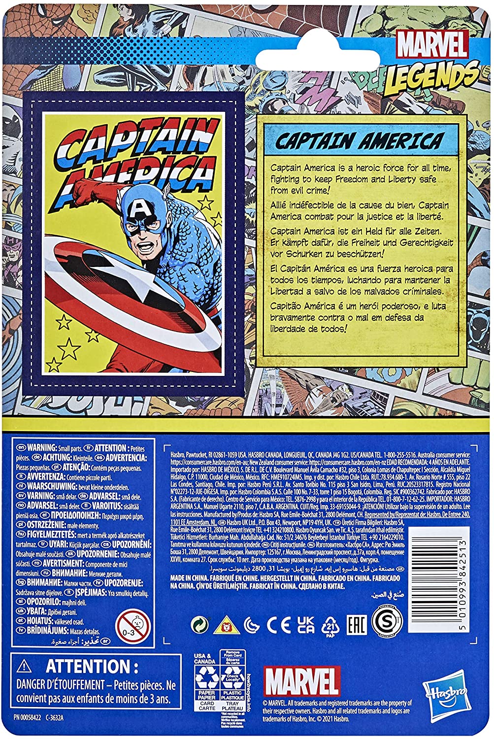 CAPITAN AMERICA FIGURA 9.5 CM MARVEL LEGENDS RETRO F26525