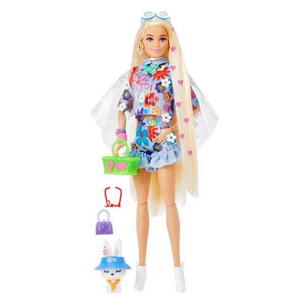 BARBIE RUBIA ARTICULADA CON CONJUNTO FLOWER POWER HDJ45 - V6222