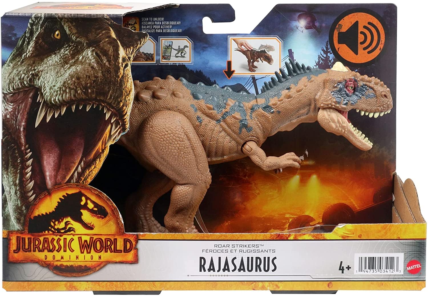 JURASSIC WOLD ROAR STRIKERS RAJASAURUS HDX35