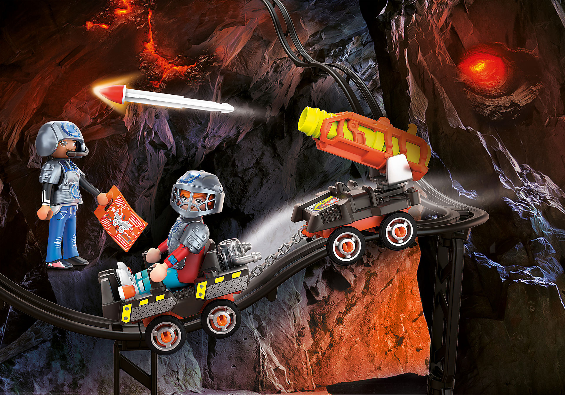 DINO MINE CARRO DE COHETES 70929