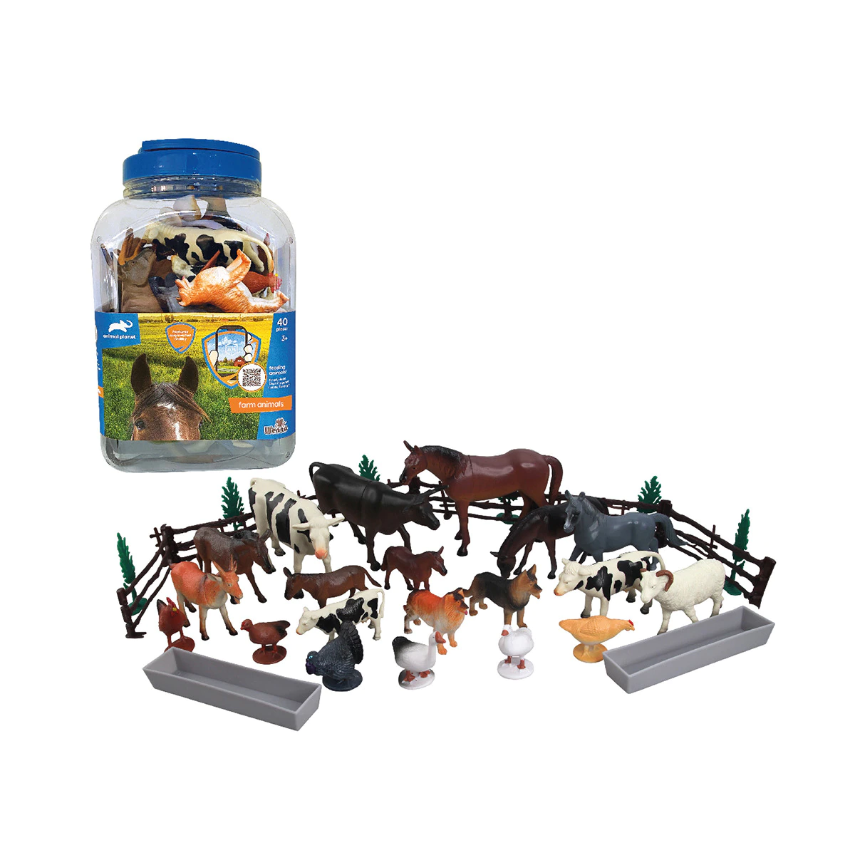 SET DE 40 PIEZAS ANIMALES DE GRANJA D6703