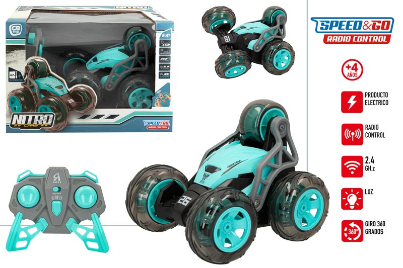 COCHE RADIO CONTROL CON LUZ Y SONIDO FUNCION ROTACION 49819 - N87322