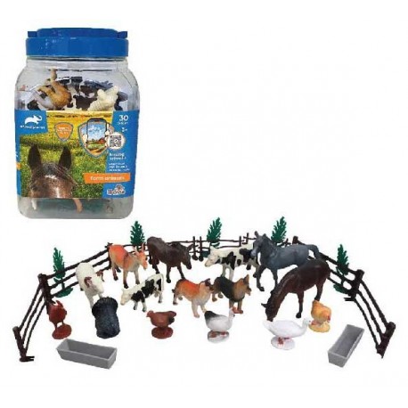 SET DE 30 PIEZAS ANIMALES DE GRANJA D6603