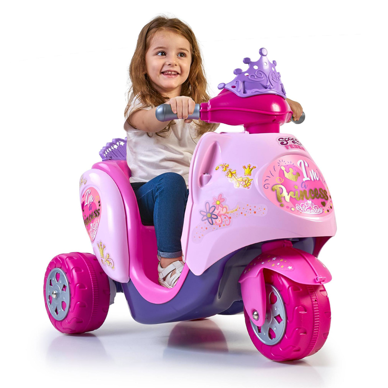 MOTO INFANTIL PRINCESA ELECTRICA ROSA DE 3 RUEDAS FEB09000