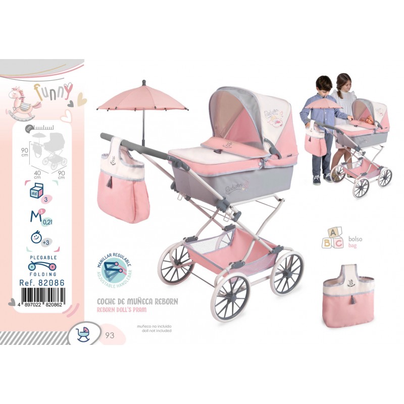 COCHE REBORN PLEGABLE CON SOMBRILLA 82086
