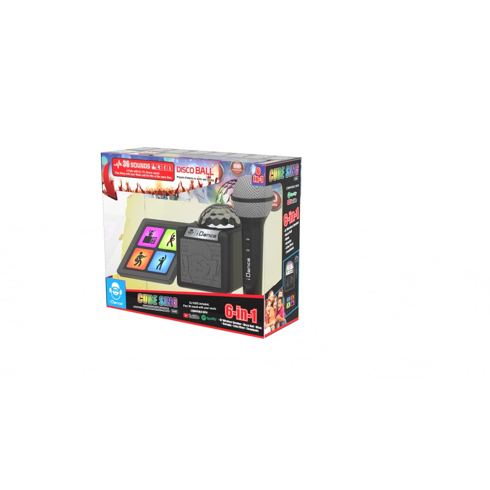 KARAOKE CON AMPLIFICADOR DISCO BALL Y SONIDO PADS 6EN1 00354