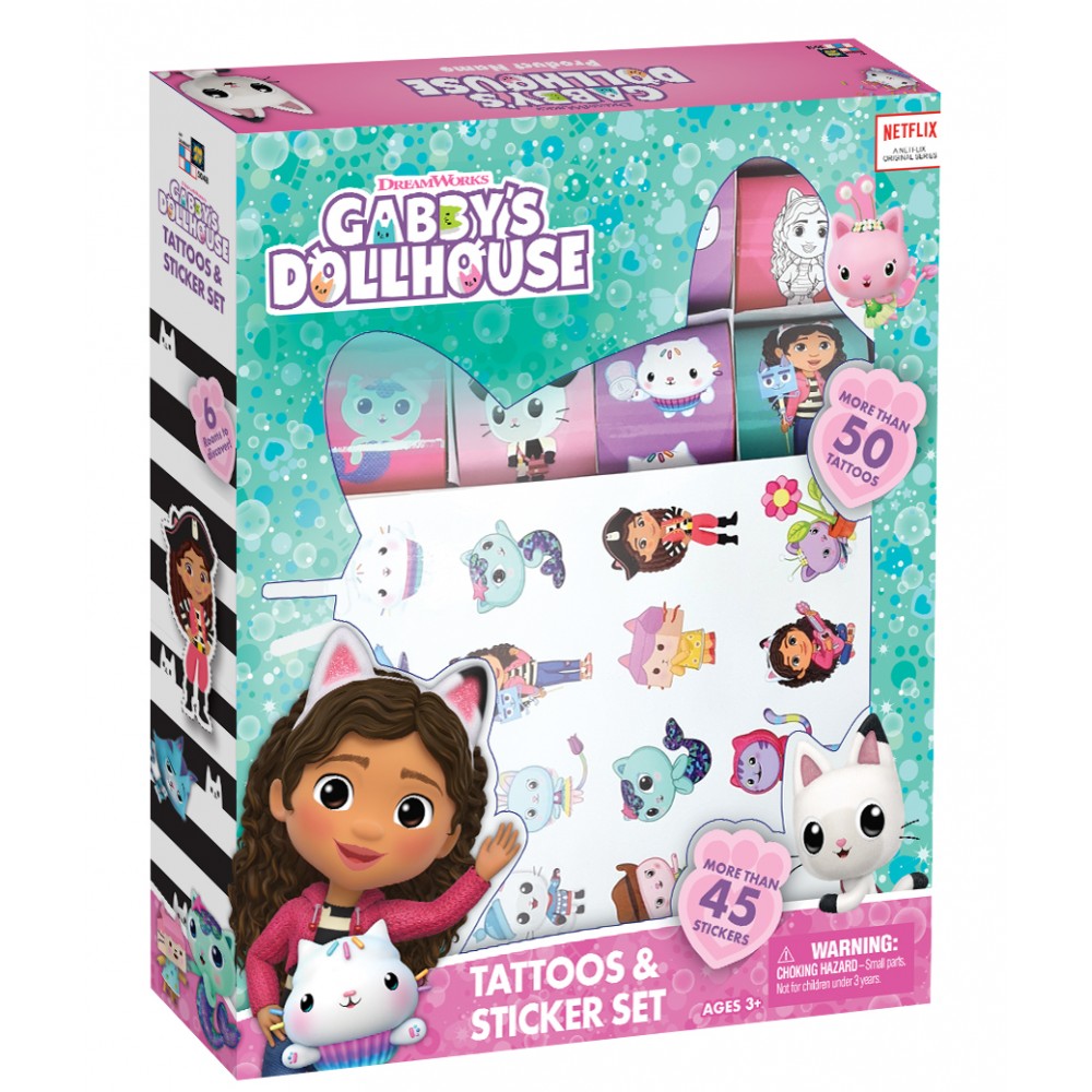 SET DE TATOOS Y STICKERS LA CASA DE MUÑECAS DE GABBY 00953