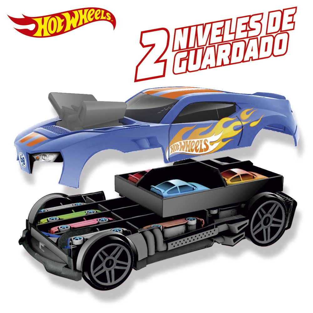 COCHE DE CARRERAS PORTACOCHES HOT WHEELS 2EN1 04622 - N44323