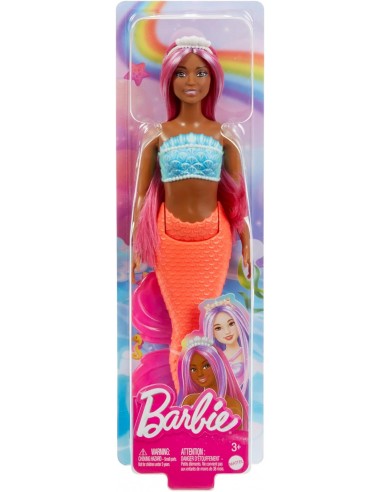 MUÑECA BARBIE SIRENA COLA RIGIDA SURT. HRR02