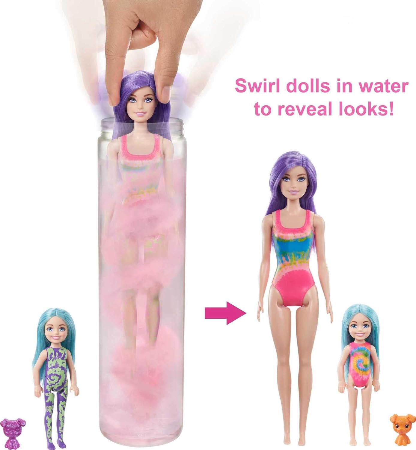 SET BARBIE COLOR REVEAL MODA TIE-GYE HCD29