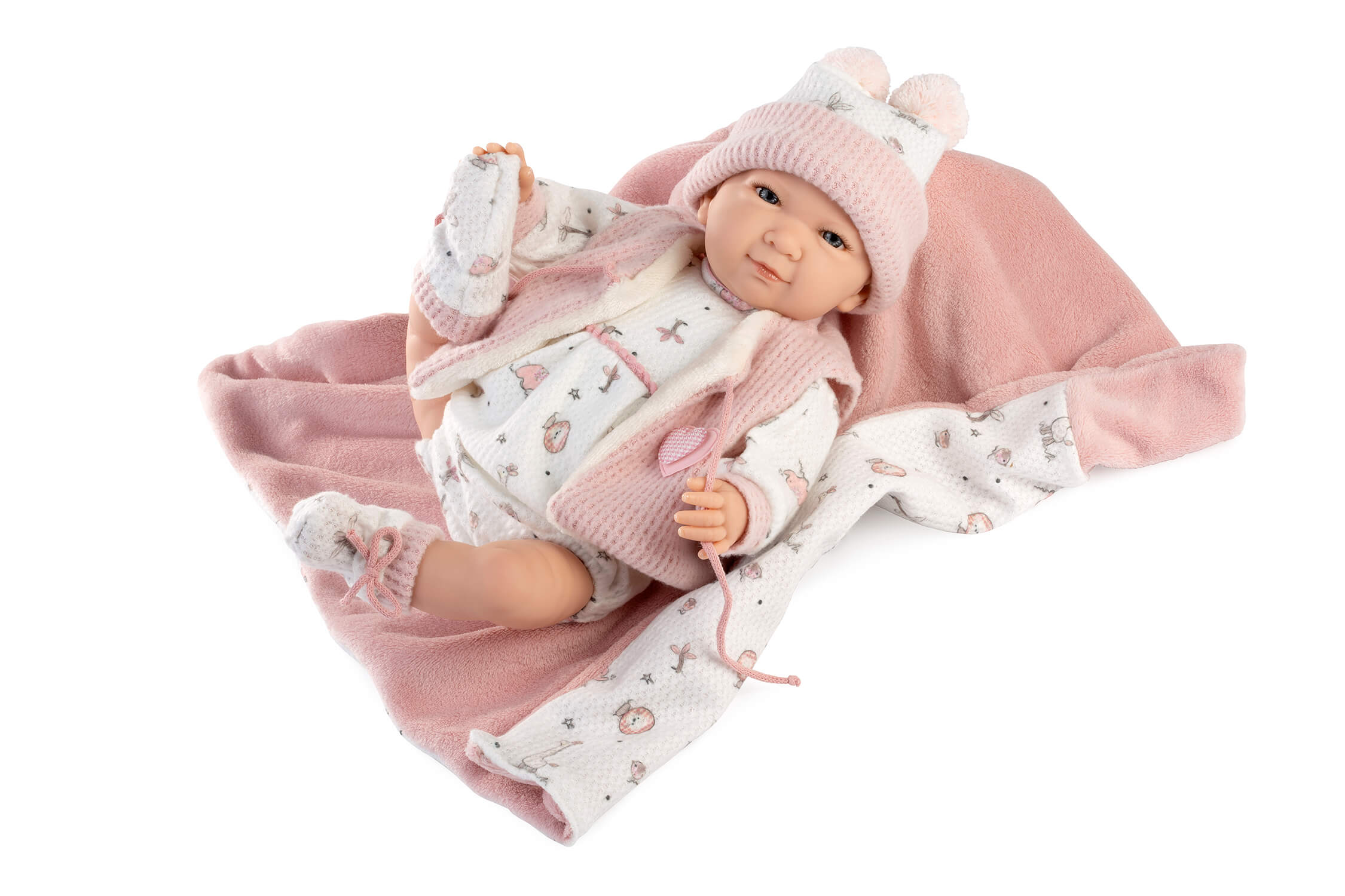 MI PEQUEÑO REBORN CON MANTITA Y CHALECO 4558