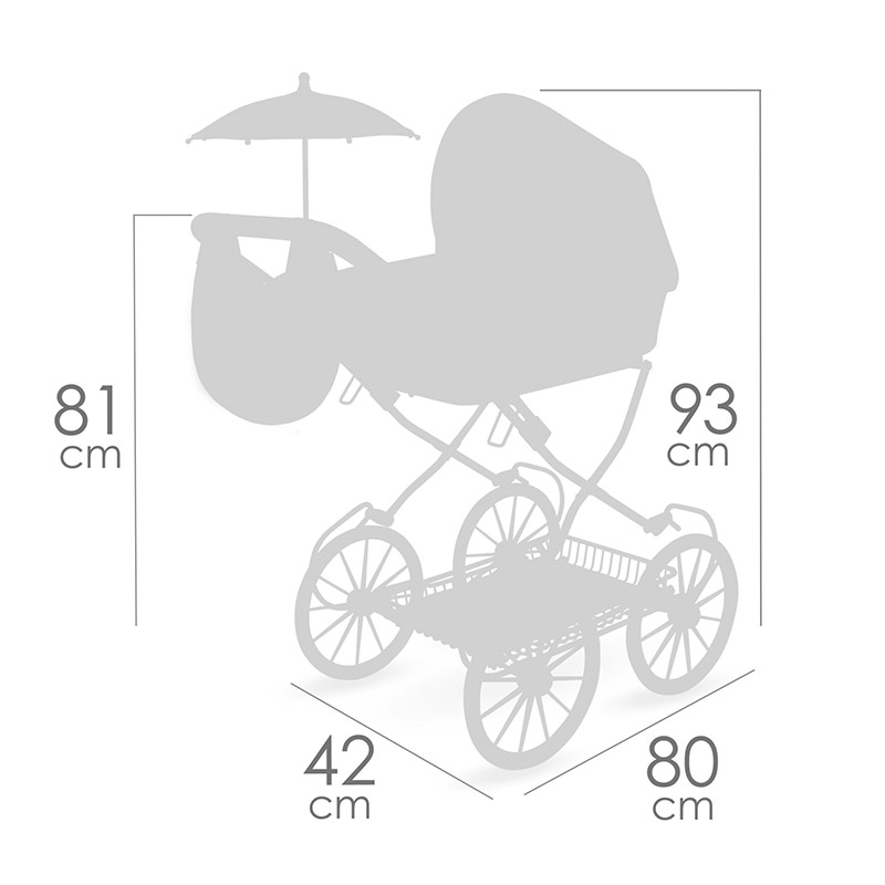 COCHE MUÑECA PLEGABLE CON SOMBRILLA 81074