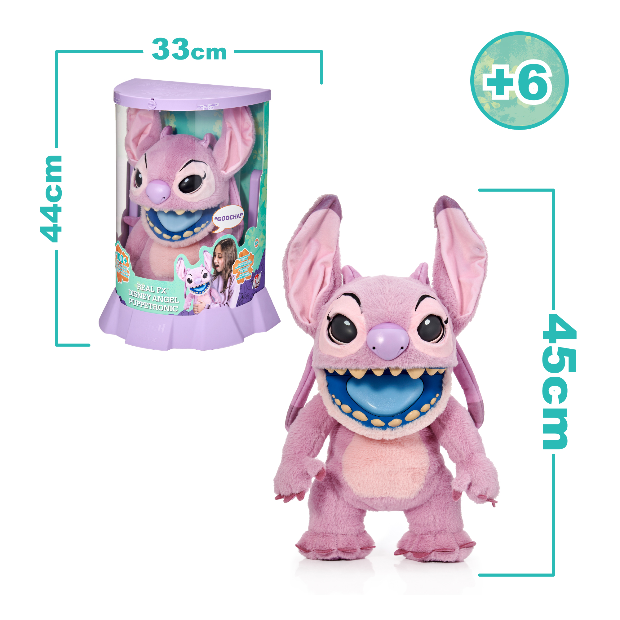 PELUCHE ELECTRONICO ANGEL STITCH DISNEY 45CM RE002000