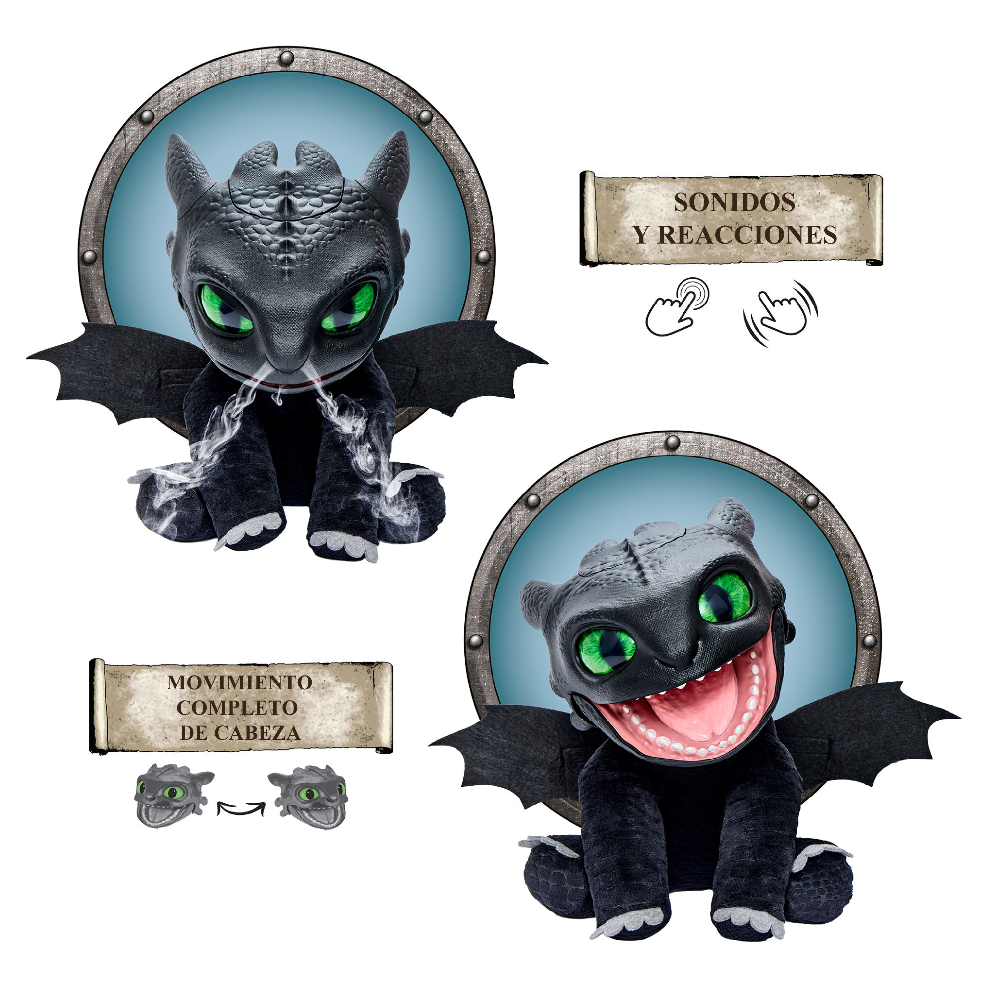 PELUCHE ANIMATRONICO TOOTHLESS COMO ENTRENAR A TU DRAGON RE000000