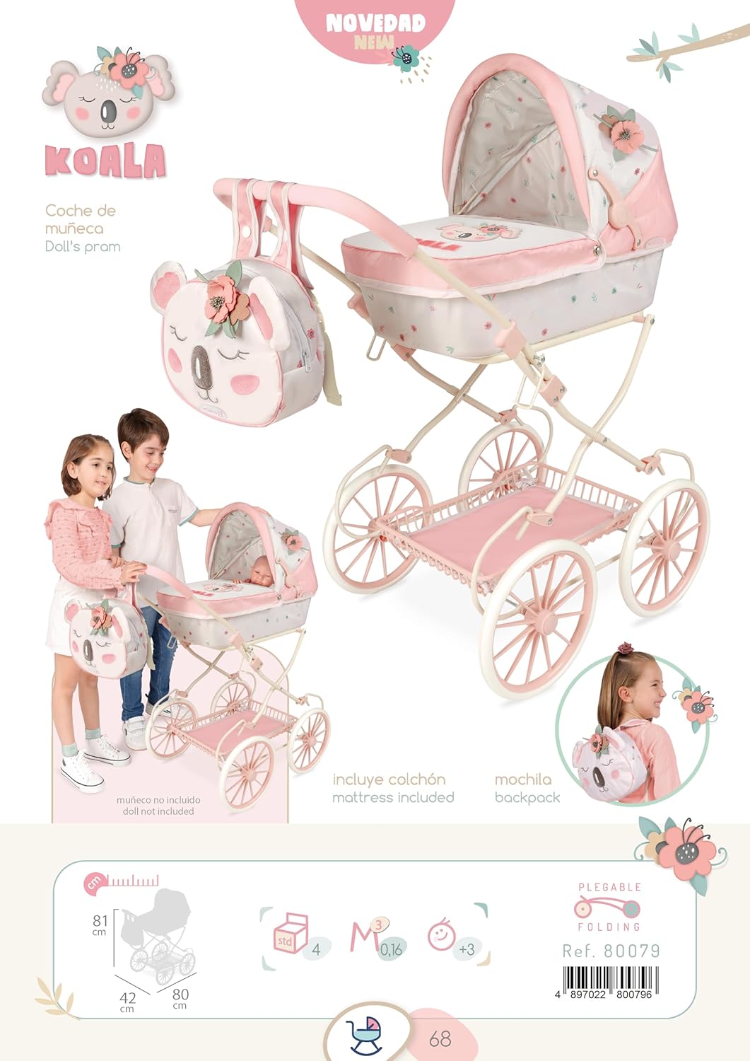 COCHE DE MUÑECA PLEGABLE 80079