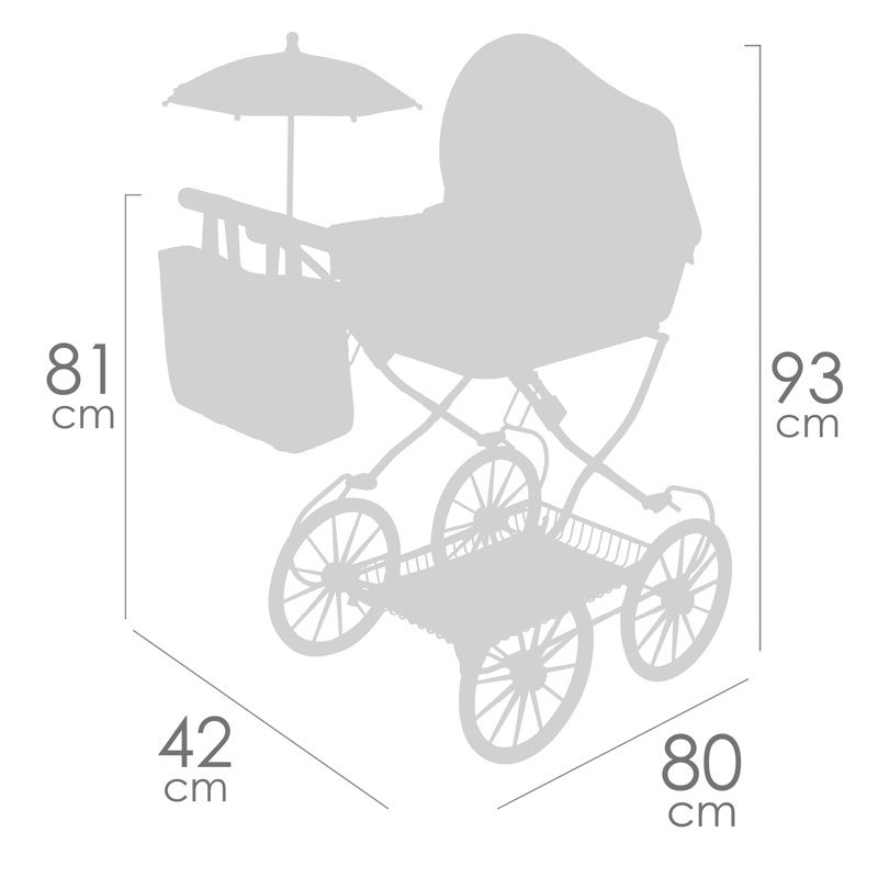 COCHE MUÑECA PLEGABLE CON SOMBRILLA 81068