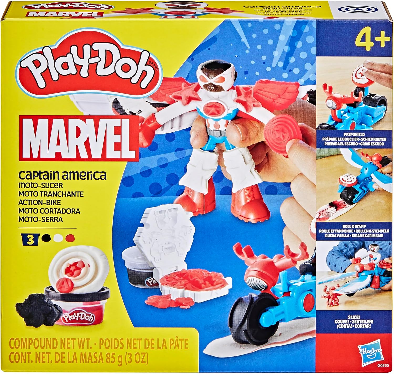PLAY-DOH MOTO CORTADORA CAPITAN AMERICA MARVEL G0555