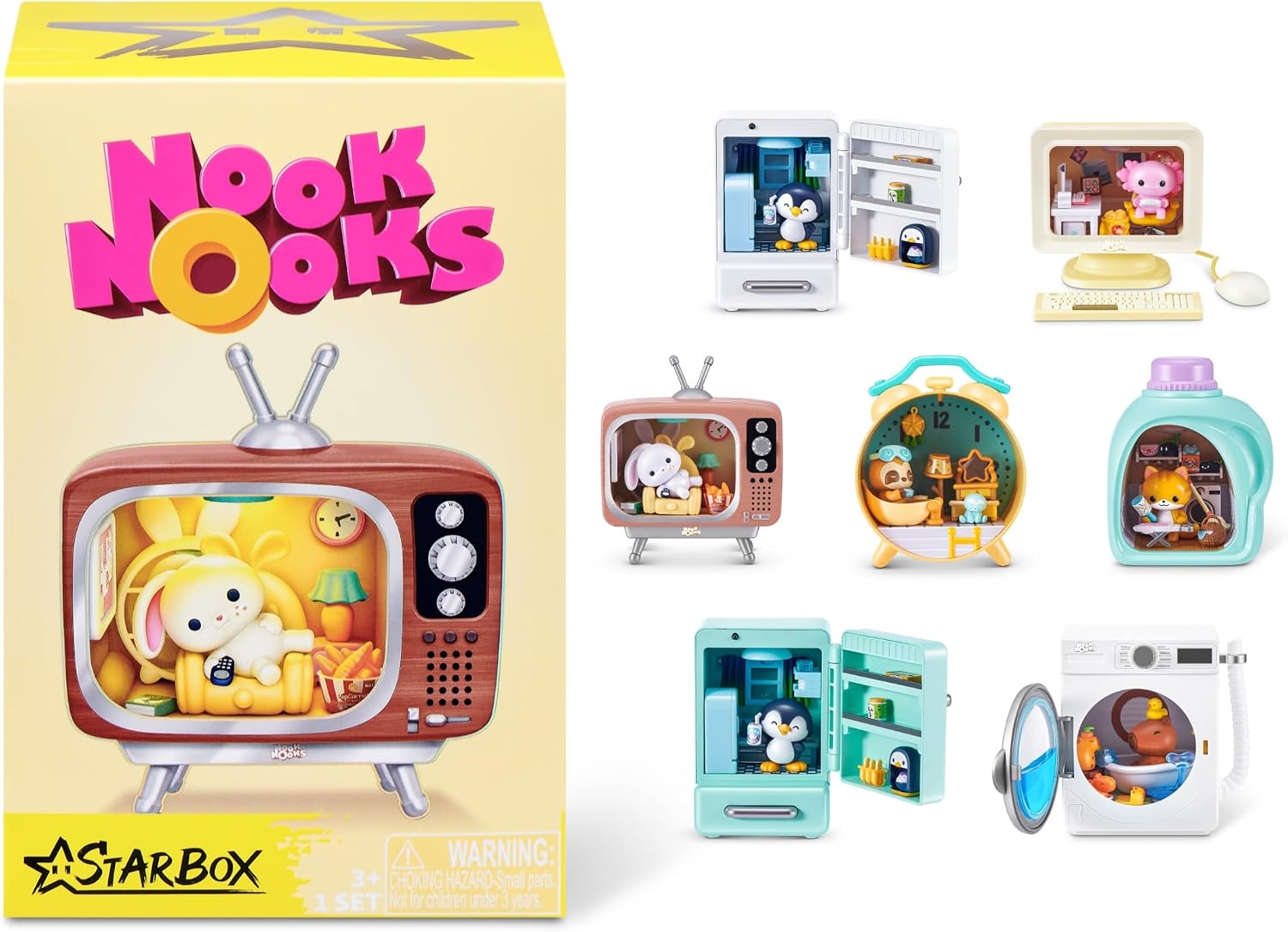CAJA SORPRESA NOOK NOOKS FIGURA ANIMALES CON ELECTRODOMESTICOS DIVERTIDOS 339-18101SK