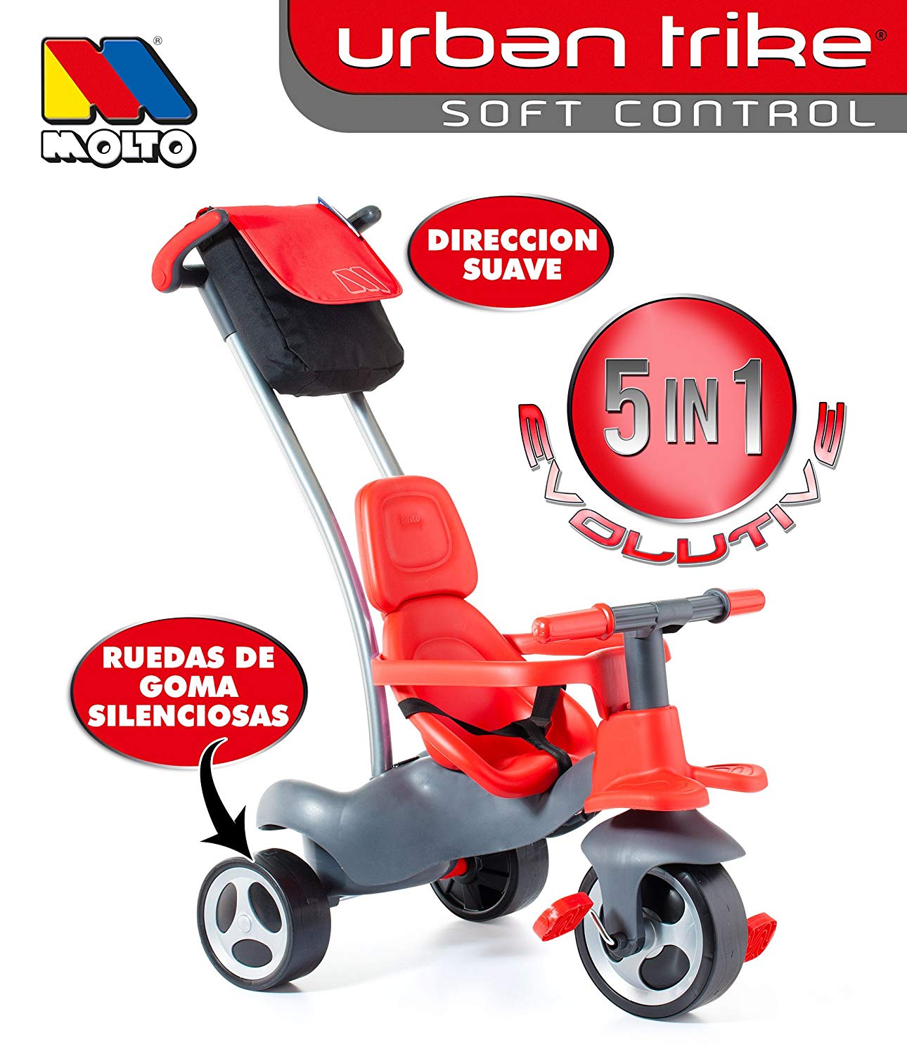 TRICICLO RUEDA DE GOMA CON CINTURON Y BOLSA 17200 - N26723