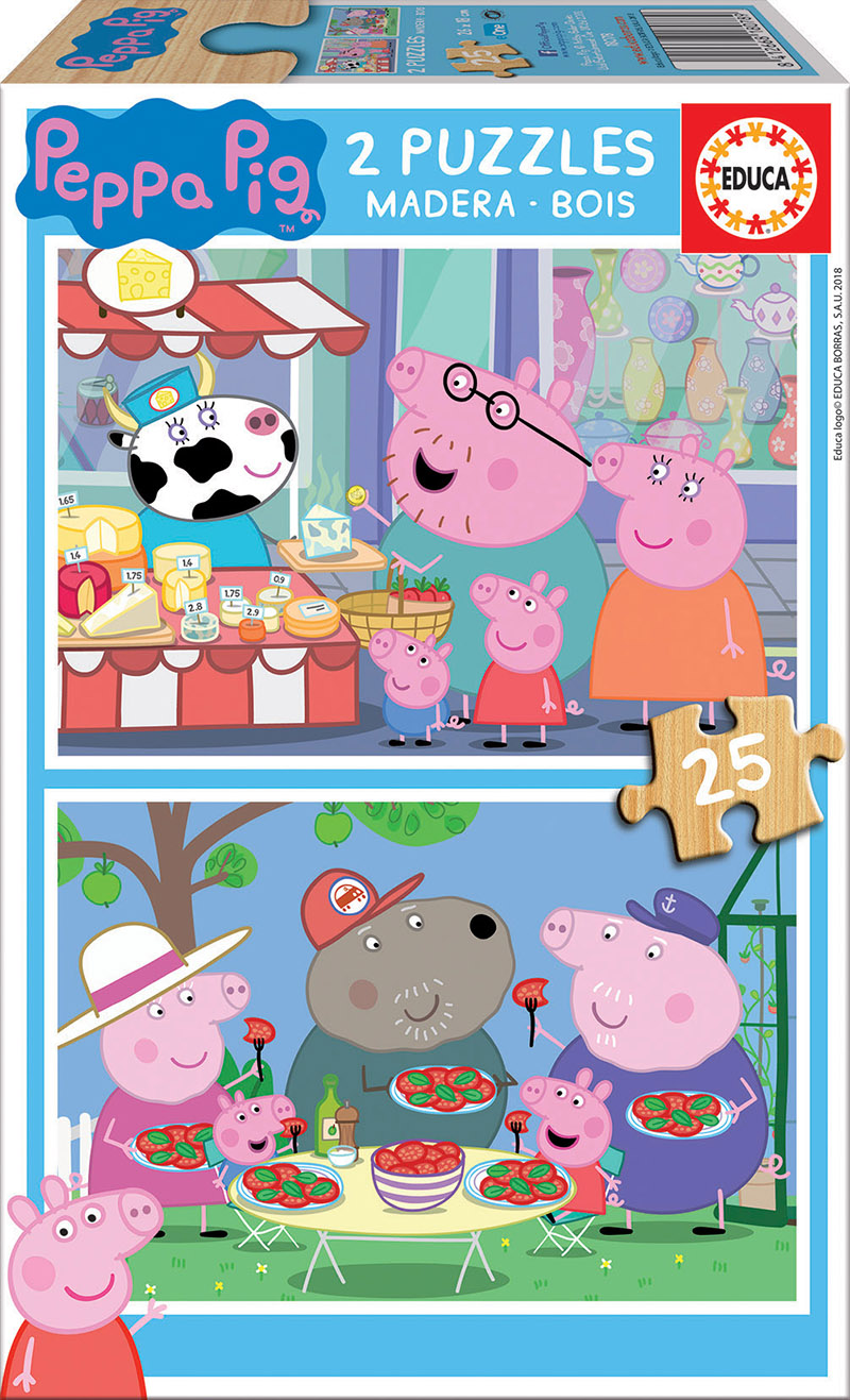 2X25 PEPPA PIG PUZZLE MADERA 18078